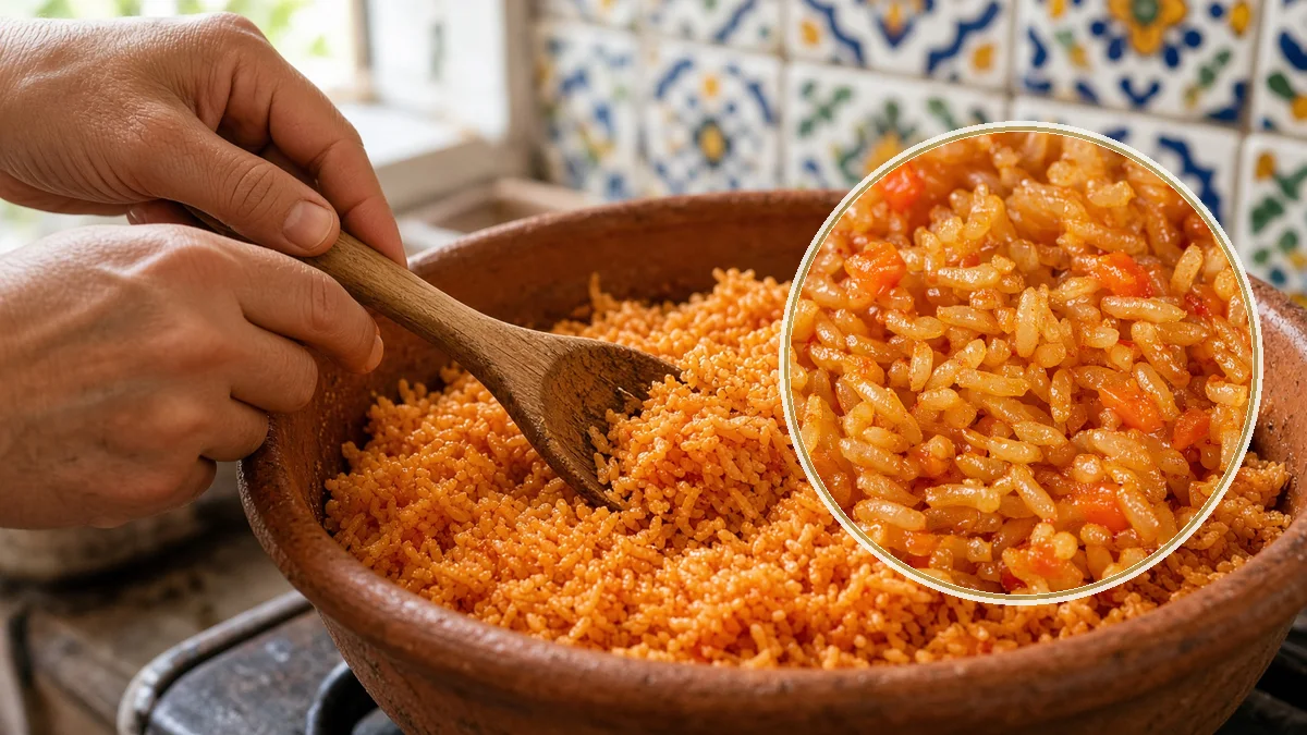 Arroz rojo en un contexto alimentario cotidiano