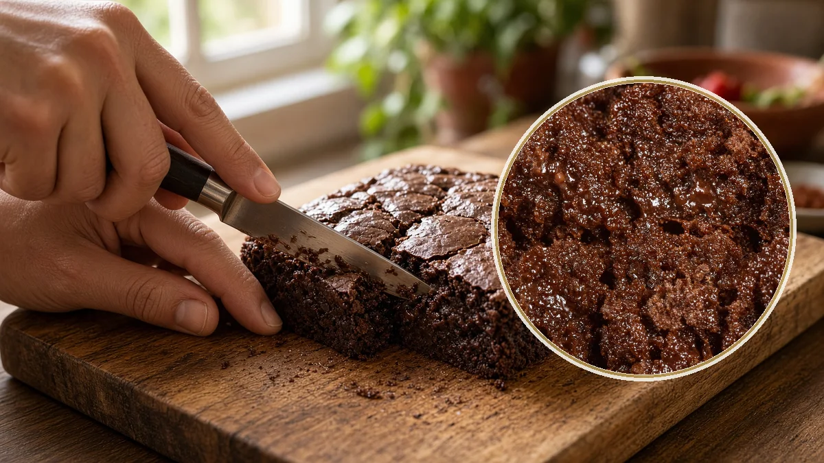 Brownie en un contexto alimentario cotidiano