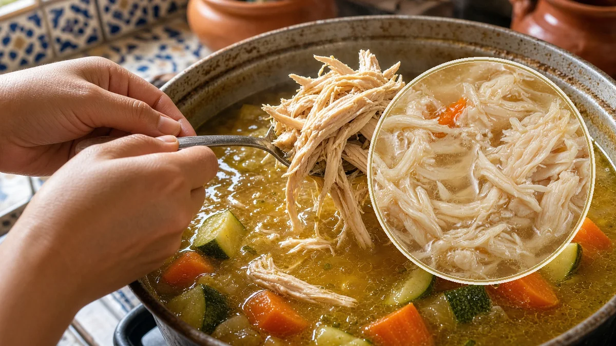 Caldo de pollo en un contexto alimentario cotidiano