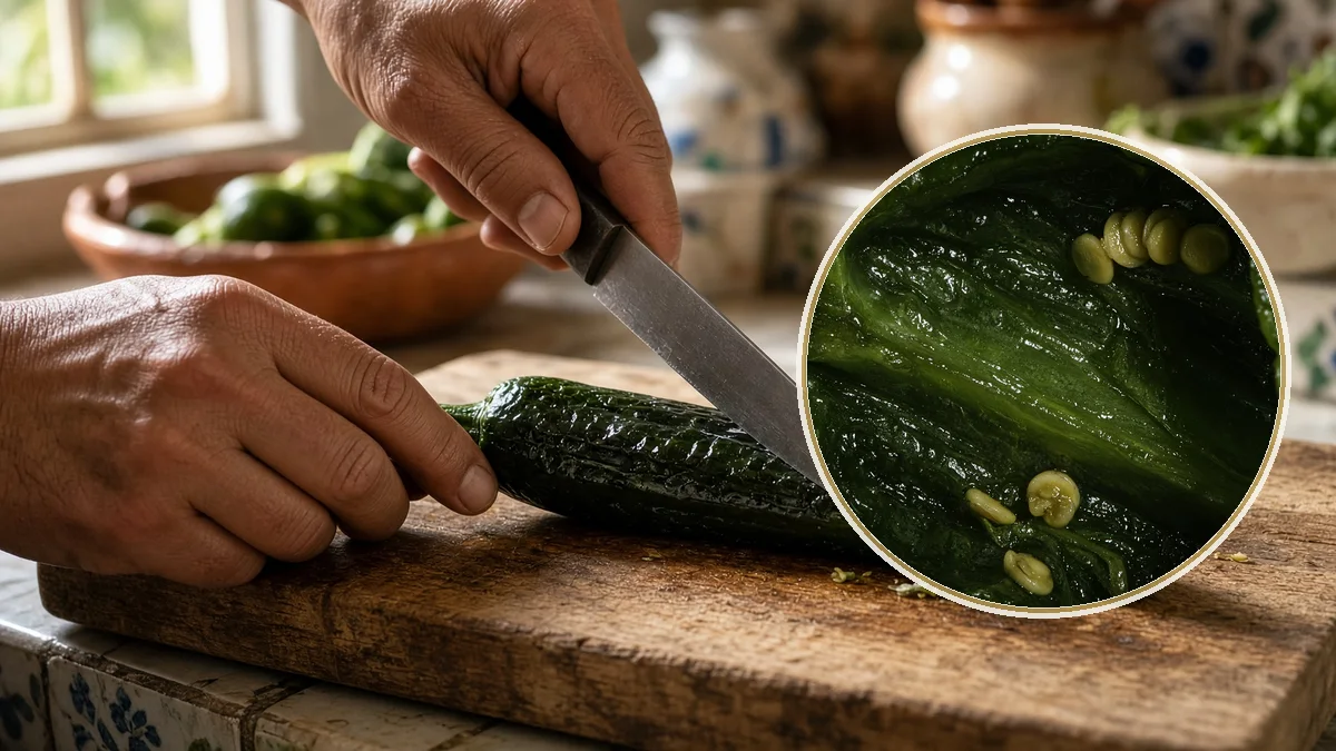 Chile pasilla fresco en un contexto alimentario cotidiano