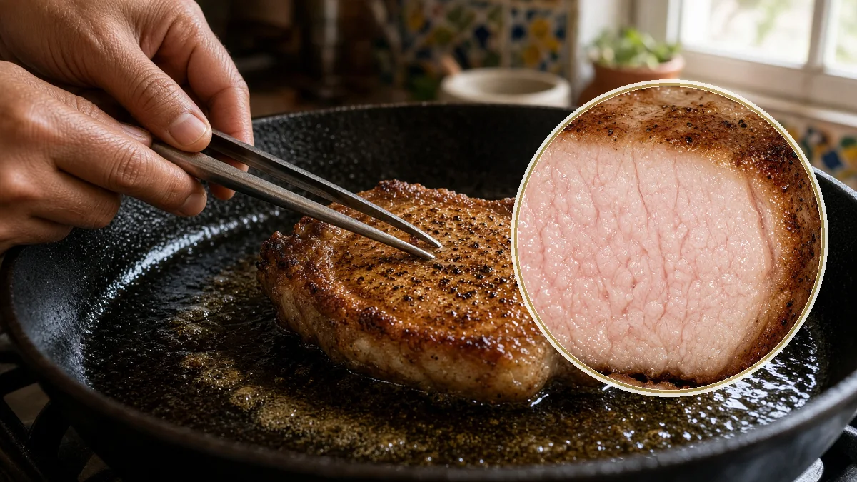 Chuleta de cerdo en un contexto alimentario cotidiano