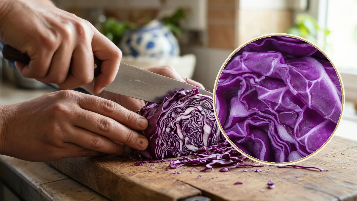 Col morada en un contexto alimentario cotidiano