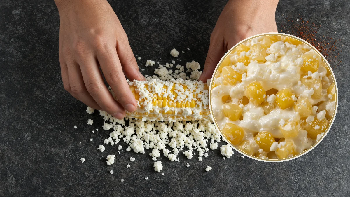 Elote preparado en un contexto alimentario cotidiano