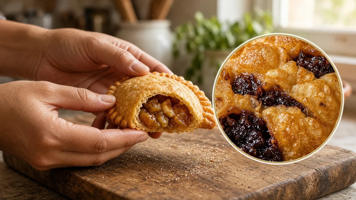 Empanada dulce en un contexto alimentario cotidiano