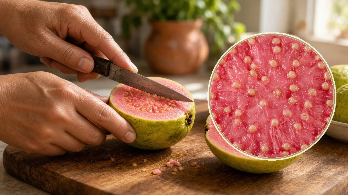Guayaba fresa en un contexto alimentario cotidiano