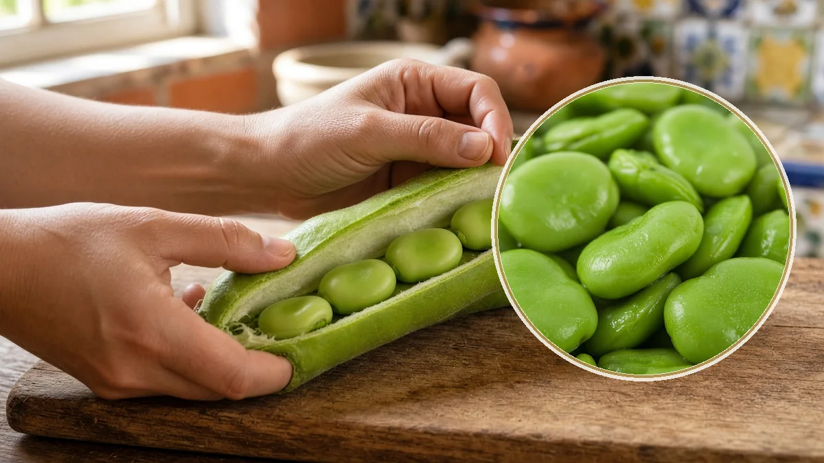 Haba verde en un contexto alimentario cotidiano