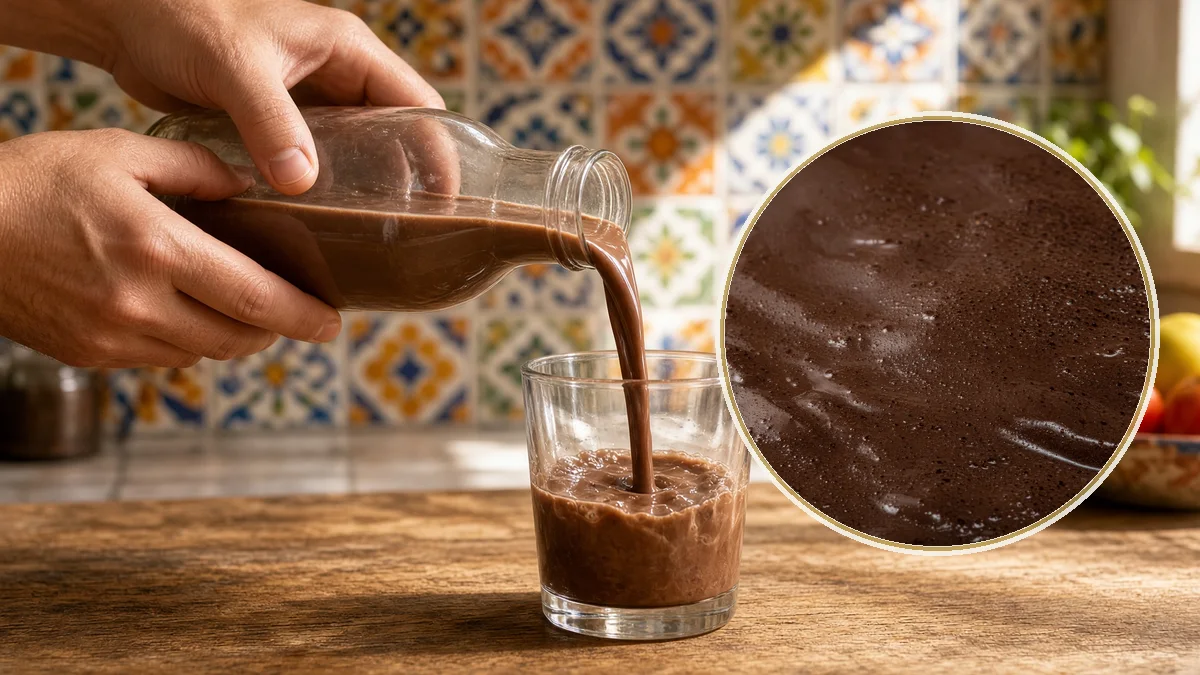 Leche con chocolate en un contexto alimentario cotidiano