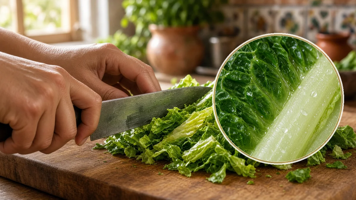 Lechuga romana en un contexto alimentario cotidiano