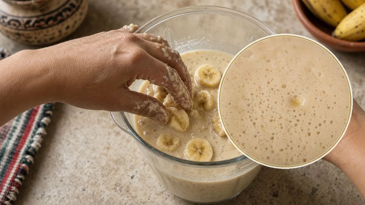 Licuado de plátano en un contexto alimentario cotidiano