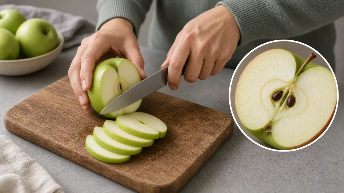 Manzana en un contexto alimentario cotidiano