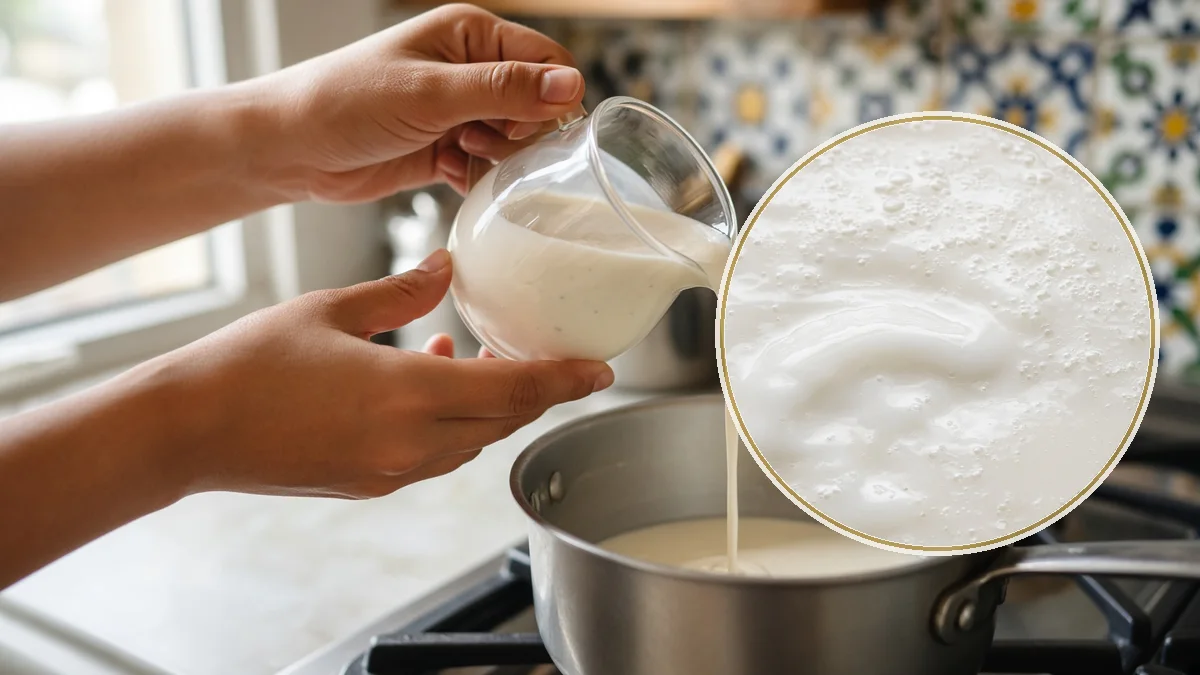 Media crema en un contexto alimentario cotidiano