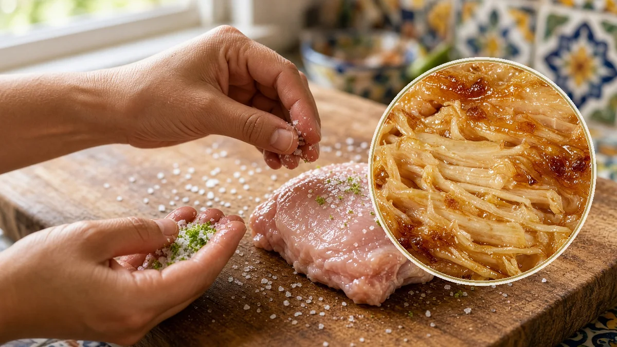 Muslo de pollo en un contexto alimentario cotidiano