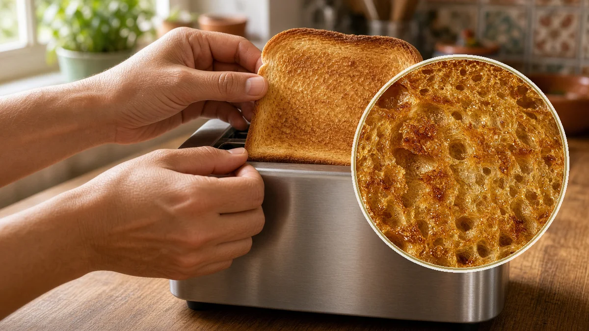 Pan tostado en un contexto alimentario cotidiano