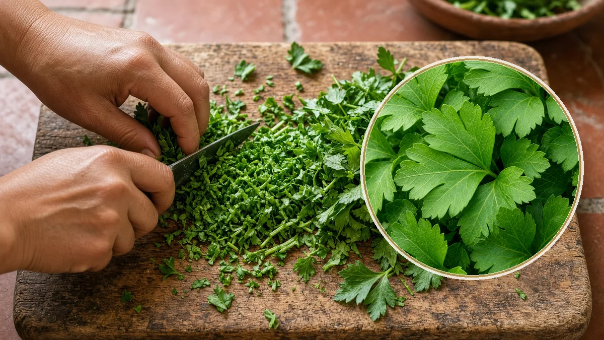 Perejil en un contexto alimentario cotidiano
