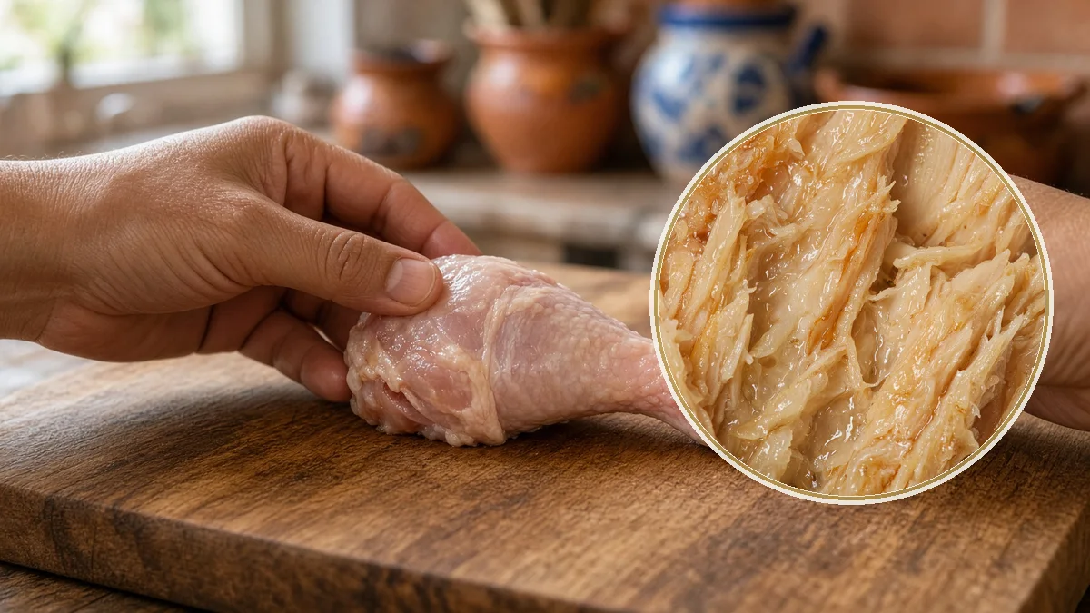 Pierna de pollo en un contexto alimentario cotidiano