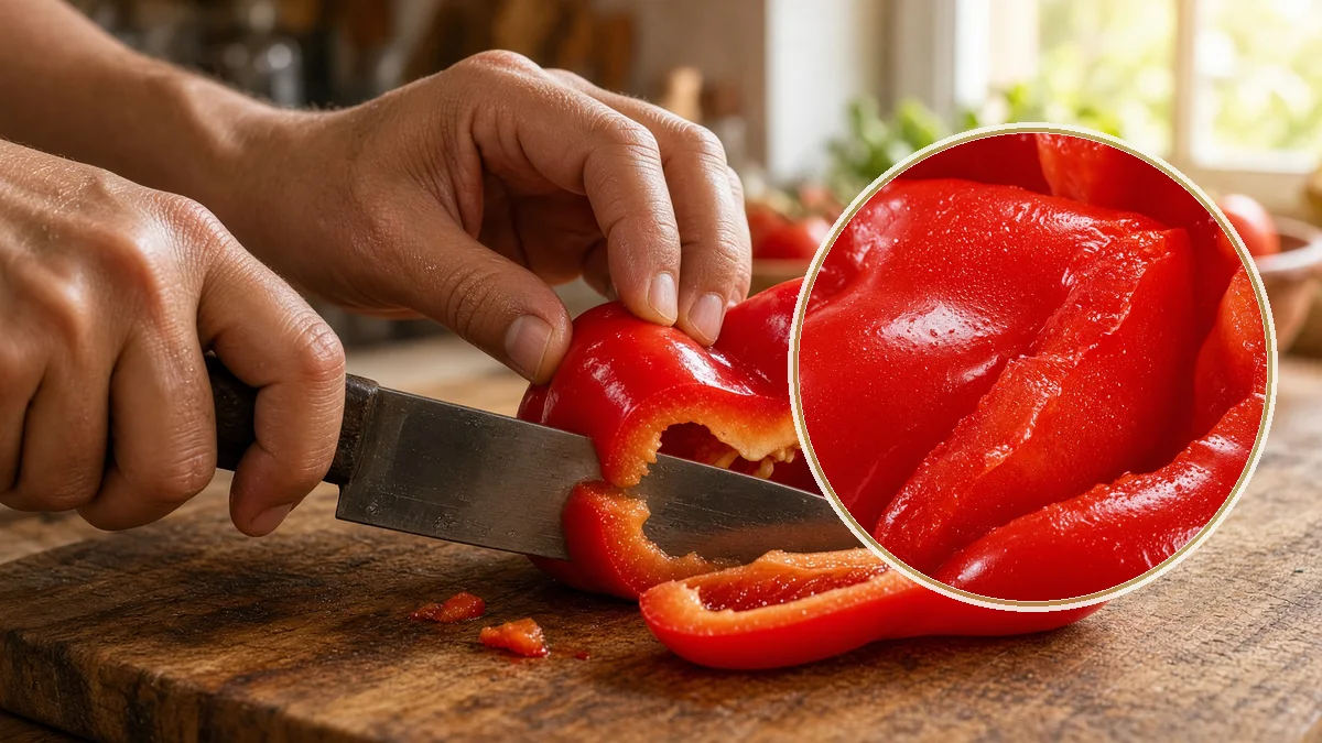 Pimiento morrón en un contexto alimentario cotidiano