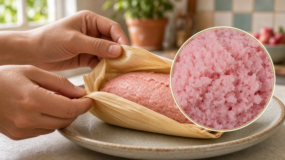 Tamal de dulce en un contexto alimentario cotidiano