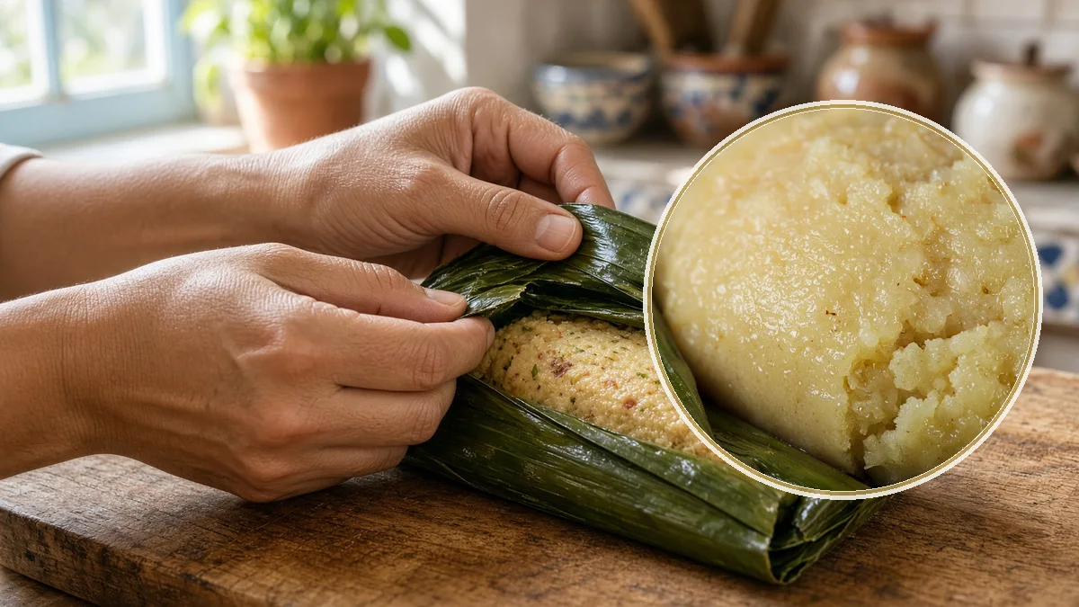 Tamal oaxaqueño en un contexto alimentario cotidiano