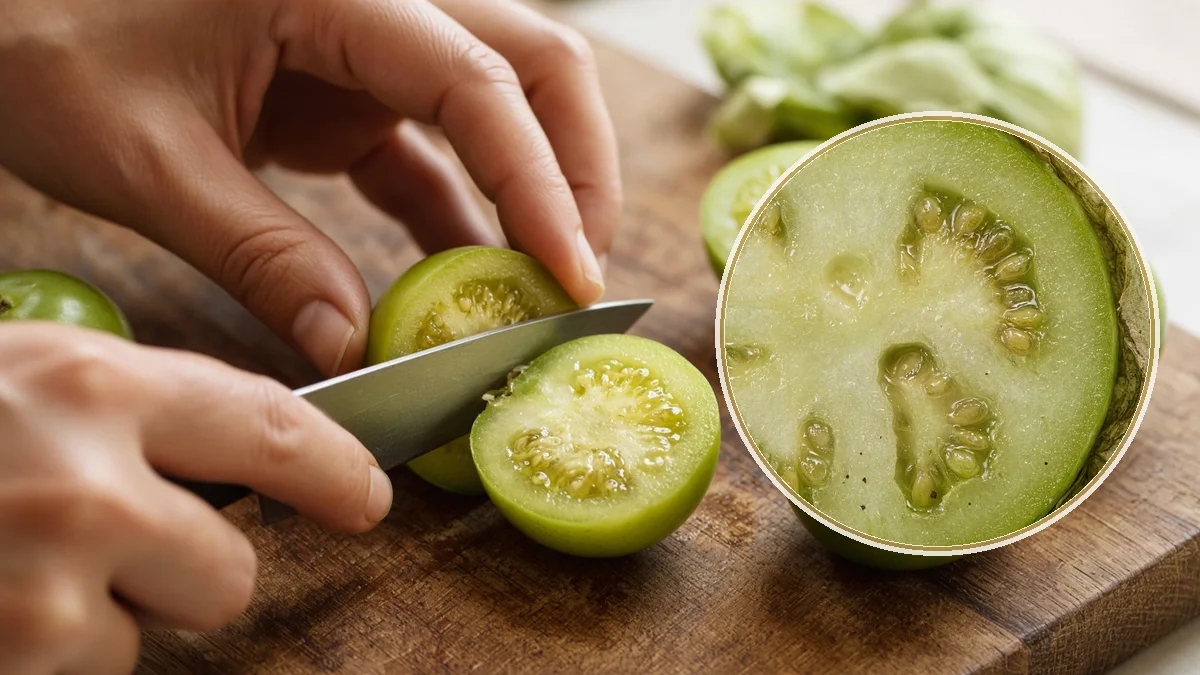 Tomate verde en un contexto alimentario cotidiano